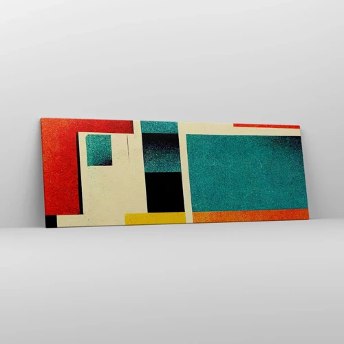 Schilderen op canvas - Geometrische abstractie – goede energie - 140x50 cm