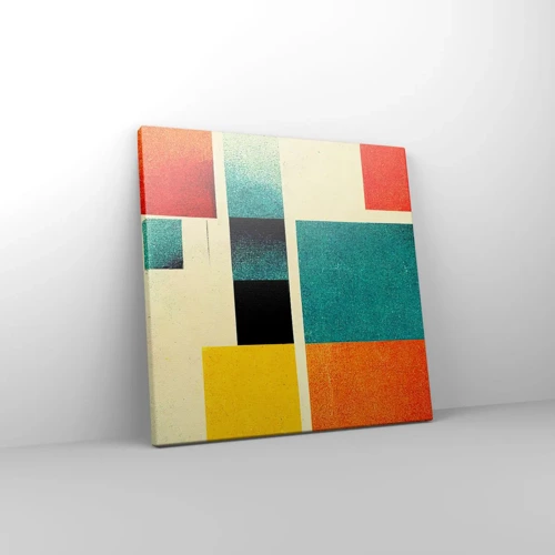 Schilderen op canvas - Geometrische abstractie – goede energie - 30x30 cm