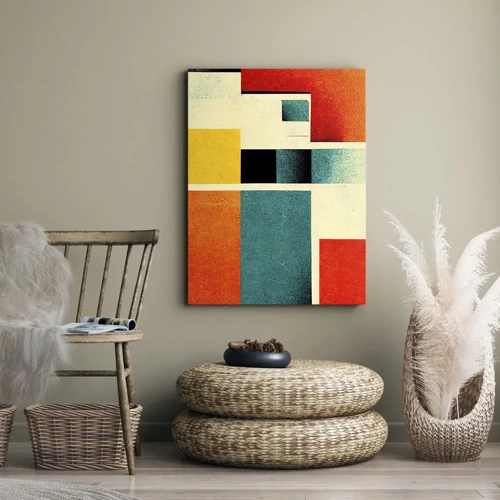 Schilderen op canvas - Geometrische abstractie – goede energie - 45x80 cm