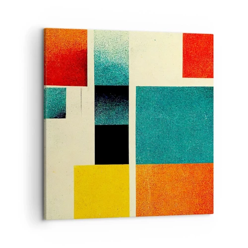 Schilderen op canvas - Geometrische abstractie – goede energie - 50x50 cm