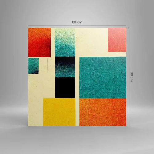 Schilderen op canvas - Geometrische abstractie – goede energie - 60x60 cm