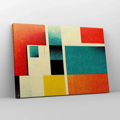 Schilderen op canvas - Geometrische abstractie – goede energie - 70x50 cm