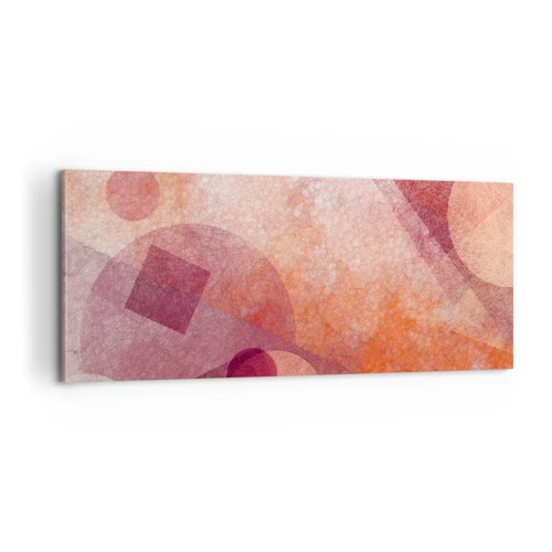 Schilderen op canvas - Geometrische transformaties in roze - 100x40 cm
