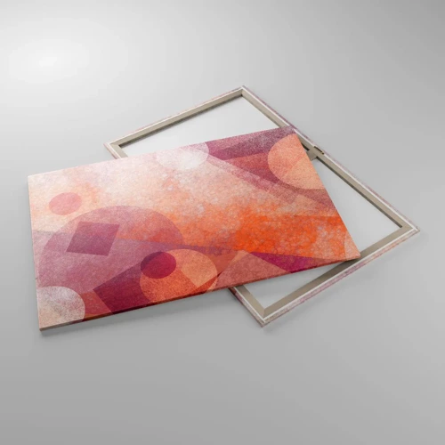 Schilderen op canvas - Geometrische transformaties in roze - 100x70 cm
