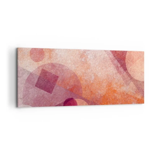 Schilderen op canvas - Geometrische transformaties in roze - 120x50 cm