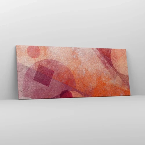 Schilderen op canvas - Geometrische transformaties in roze - 120x50 cm