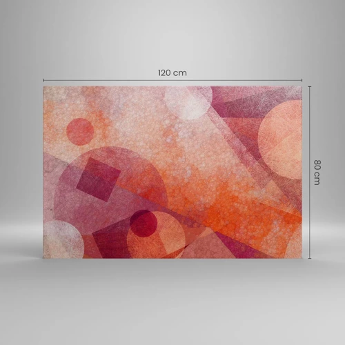 Schilderen op canvas - Geometrische transformaties in roze - 120x80 cm