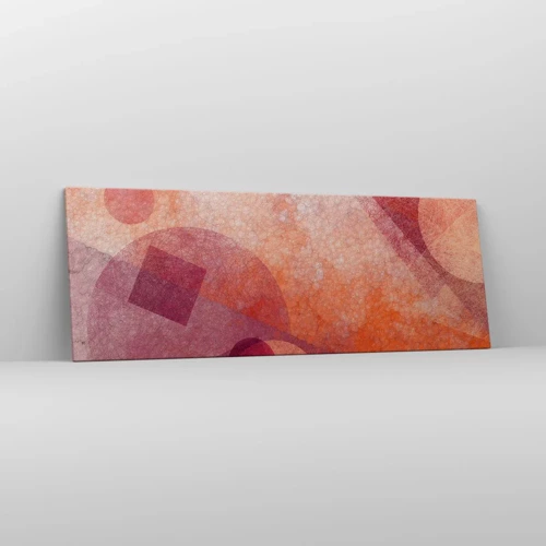 Schilderen op canvas - Geometrische transformaties in roze - 140x50 cm