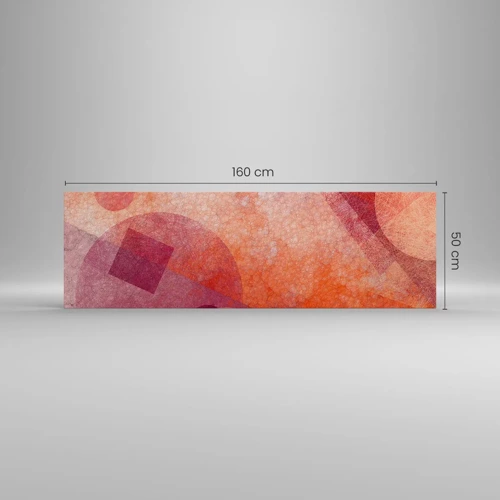 Schilderen op canvas - Geometrische transformaties in roze - 160x50 cm