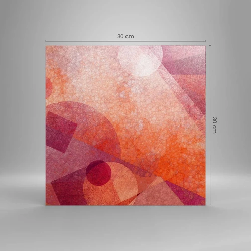 Schilderen op canvas - Geometrische transformaties in roze - 30x30 cm
