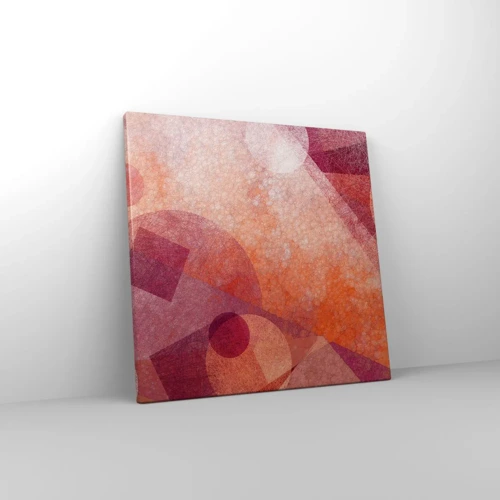 Schilderen op canvas - Geometrische transformaties in roze - 40x40 cm