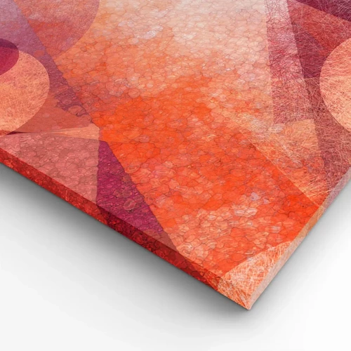 Schilderen op canvas - Geometrische transformaties in roze - 40x40 cm