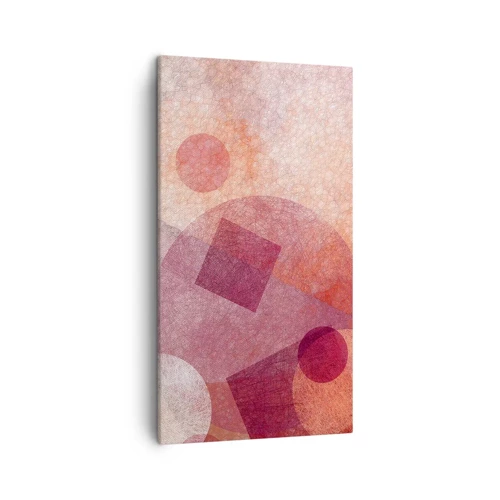Schilderen op canvas - Geometrische transformaties in roze - 45x80 cm