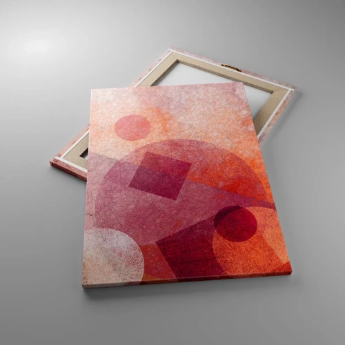 Schilderen op canvas - Geometrische transformaties in roze - 50x70 cm