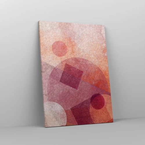 Schilderen op canvas - Geometrische transformaties in roze - 50x70 cm