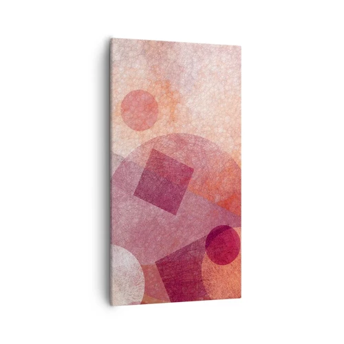 Schilderen op canvas - Geometrische transformaties in roze - 55x100 cm