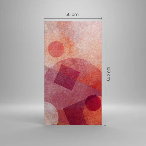 Schilderen op canvas - Geometrische transformaties in roze - 55x100 cm