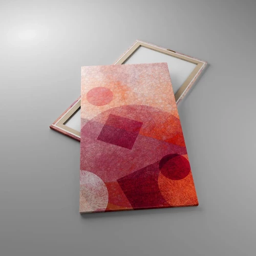Schilderen op canvas - Geometrische transformaties in roze - 65x120 cm