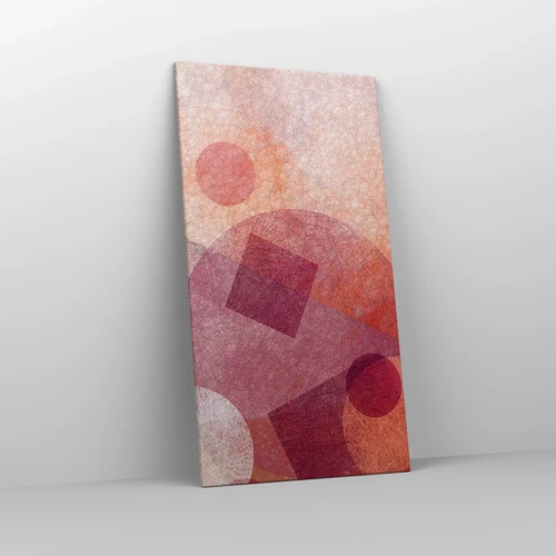 Schilderen op canvas - Geometrische transformaties in roze - 65x120 cm