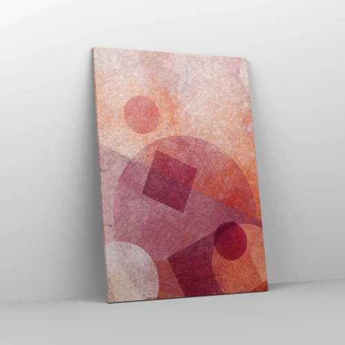 Schilderen op canvas - Geometrische transformaties in roze - 70x100 cm