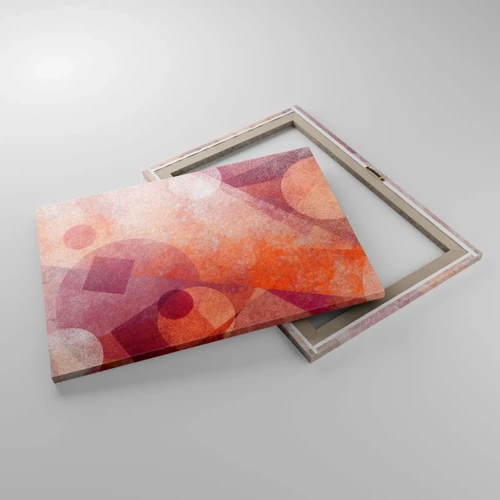 Schilderen op canvas - Geometrische transformaties in roze - 70x50 cm