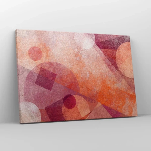 Schilderen op canvas - Geometrische transformaties in roze - 70x50 cm