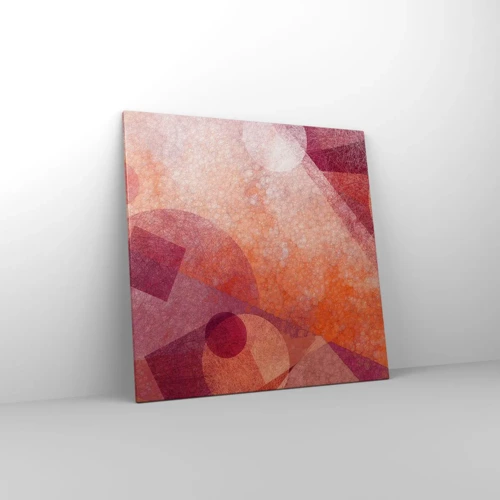 Schilderen op canvas - Geometrische transformaties in roze - 70x70 cm