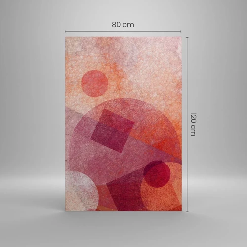 Schilderen op canvas - Geometrische transformaties in roze - 80x120 cm