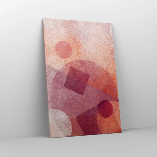 Schilderen op canvas - Geometrische transformaties in roze - 80x120 cm