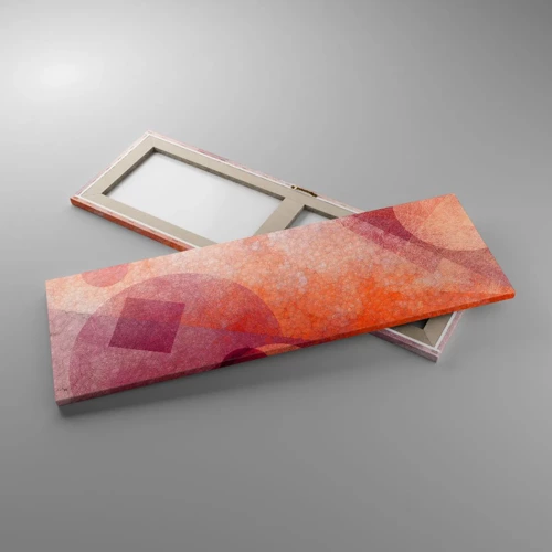 Schilderen op canvas - Geometrische transformaties in roze - 90x30 cm