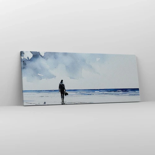 Schilderen op canvas - Gesprek met de zee - 100x40 cm