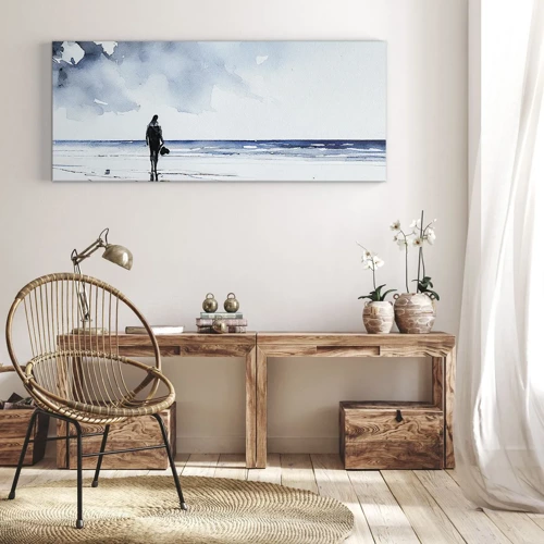 Schilderen op canvas - Gesprek met de zee - 100x40 cm