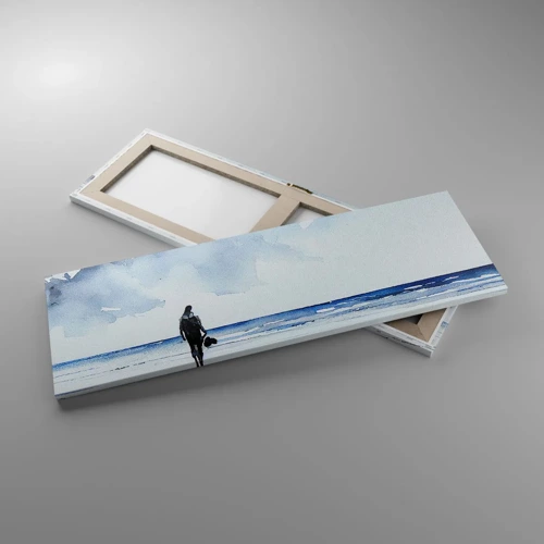 Schilderen op canvas - Gesprek met de zee - 90x30 cm