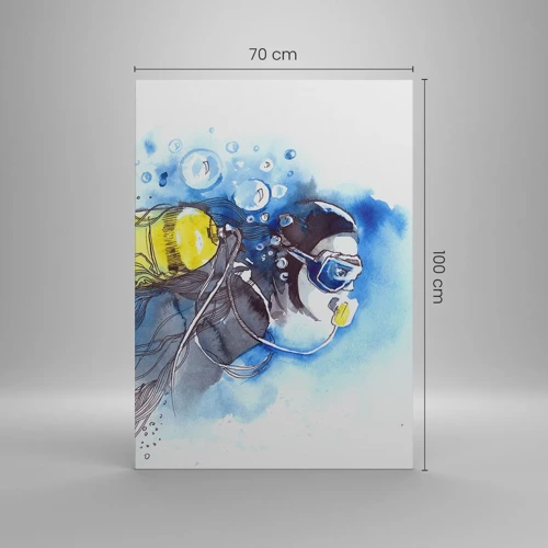 Schilderen op canvas - Geweldig blauw - 70x100 cm