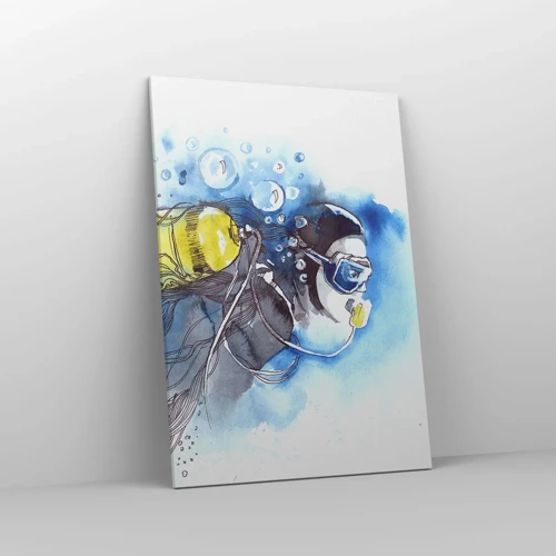 Schilderen op canvas - Geweldig blauw - 70x100 cm