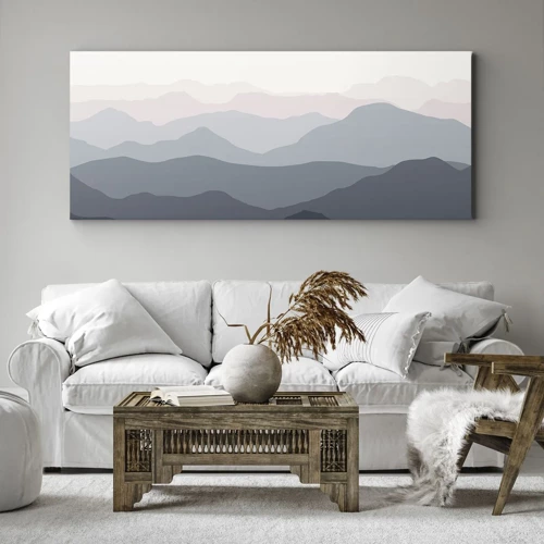 Schilderen op canvas - Golven van de bergen - 140x50 cm
