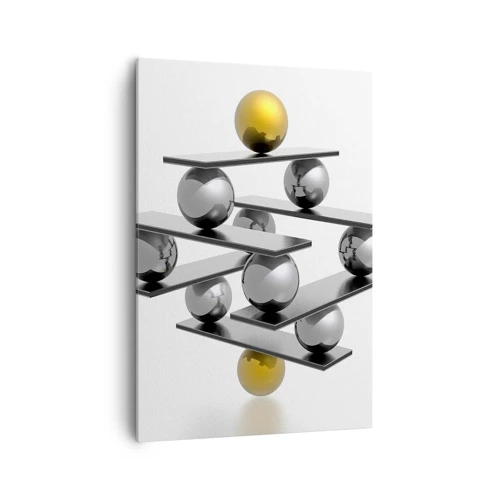 Schilderen op canvas - Goud-zilver balans - 70x100 cm