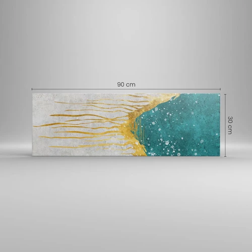 Schilderen op canvas - Gouden vloed - 90x30 cm