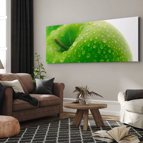 Schilderen op canvas - Groene koele frisheid - 100x40 cm