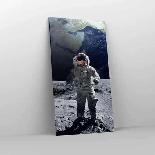 Schilderen op canvas - Groetjes van de maan - 65x120 cm