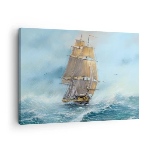 Schilderen op canvas - Haasten over de golven - 70x50 cm