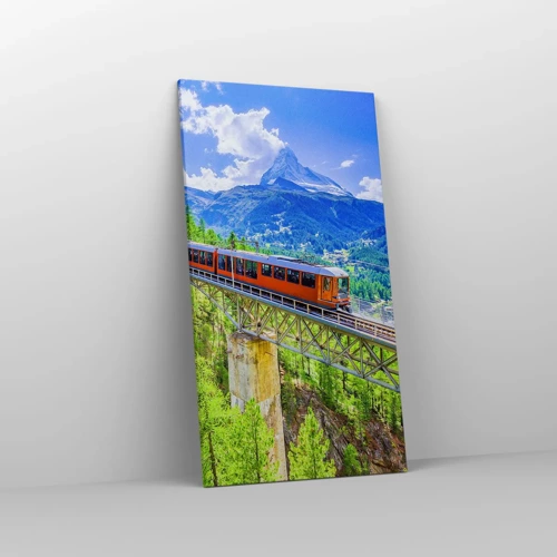 Schilderen op canvas - Het is tijd voor de Alpen - 55x100 cm