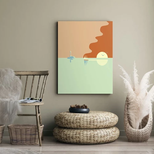 Schilderen op canvas - Het perfecte zeelandschap - 65x120 cm