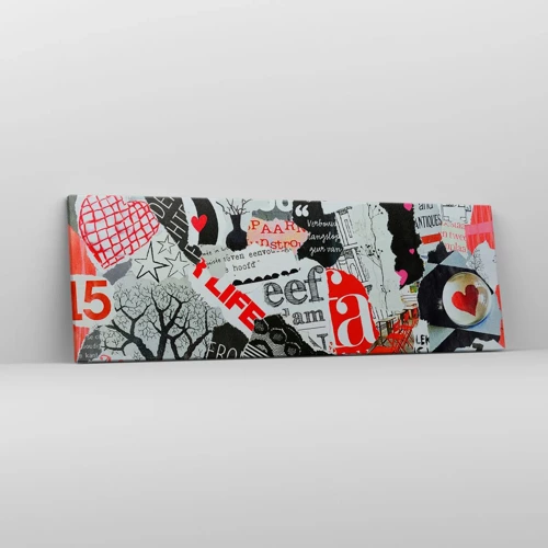 Schilderen op canvas - Hipster-collage - 90x30 cm