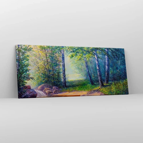 Schilderen op canvas - Idyllisch landschap - 120x50 cm