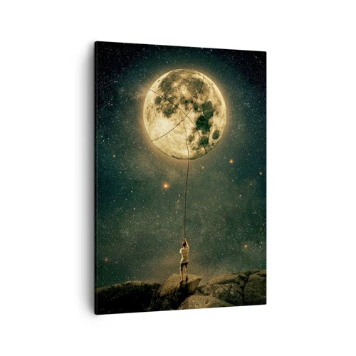 Schilderen op canvas - Iemand die de maan heeft gestolen - 50x70 cm