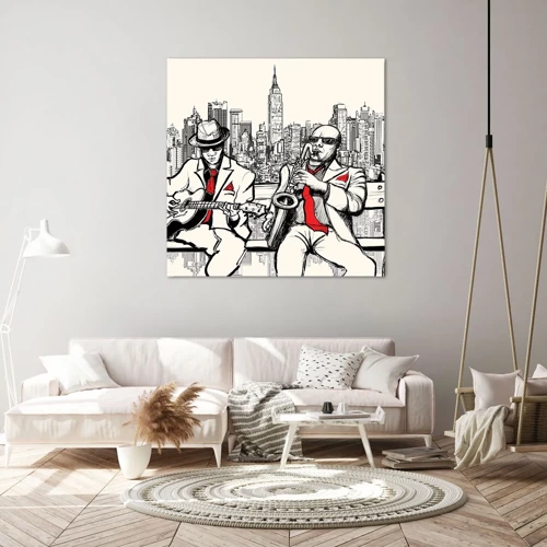 Schilderen op canvas - Improvisatie van New York - 30x30 cm