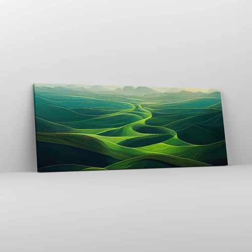 Schilderen op canvas - In de groene dalen - 100x40 cm