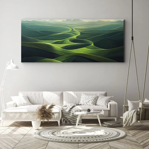 Schilderen op canvas - In de groene dalen - 120x50 cm