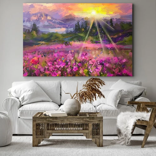 Schilderen op canvas - In de vallei onder de bescherming van de zon - 100x70 cm